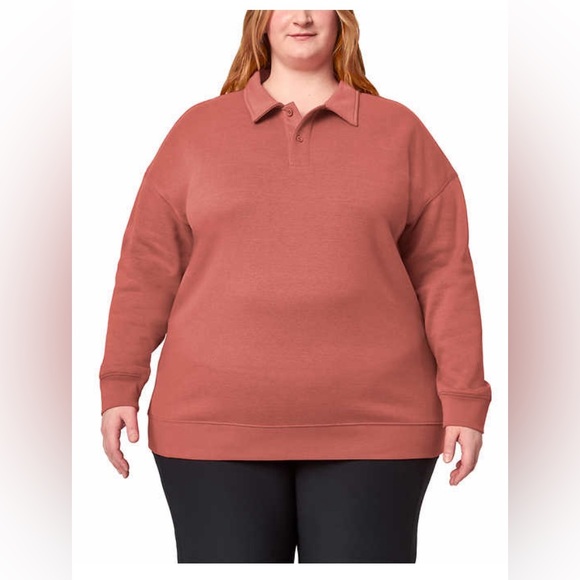 Mondetta Ladies' Collared Fleece Pullover Top - Picture 3 of 8